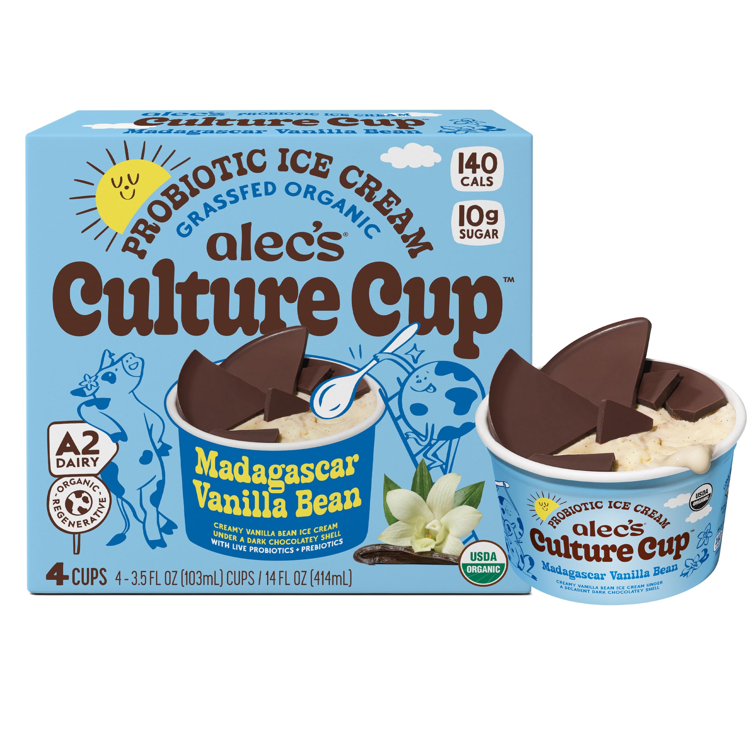 Alec's CULTURE CUP™ Probiotic A2 Dairy Organic Ice Cream